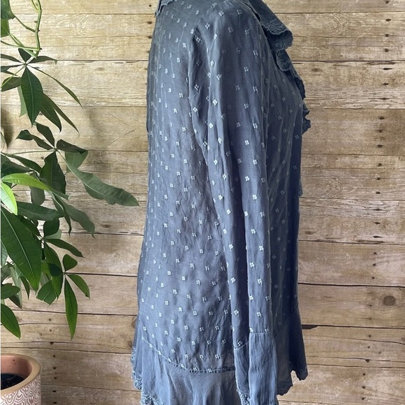 Johnny Was Cardigan Jacket Open Front Lace Gray Size XS Eyelet - Picture 3 of 8
